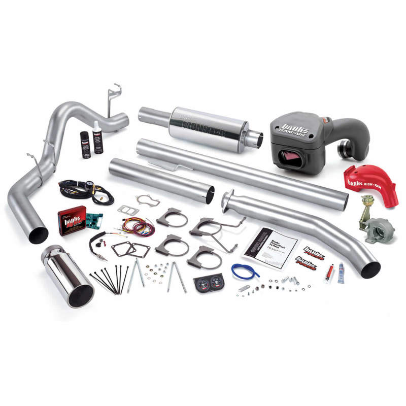 Dodge Pickup Performance Package - Banks Power - Single Exhaust w/ Chrome Tip - Chrome - `01-`02